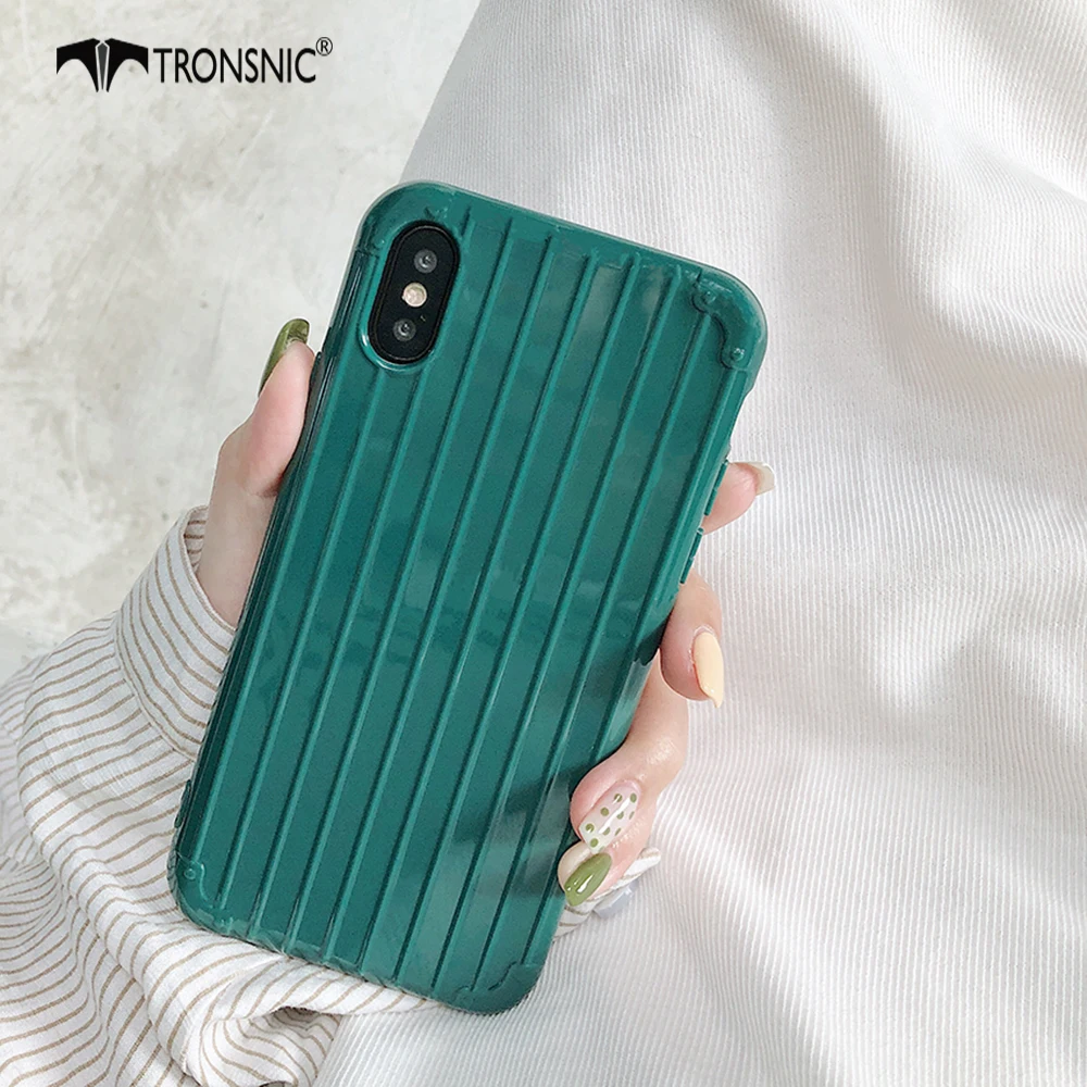 Чехол для чемодана TRONSNIC iPhone X XS MAX XR мягкий блестящий зеленый розовый Роскошный