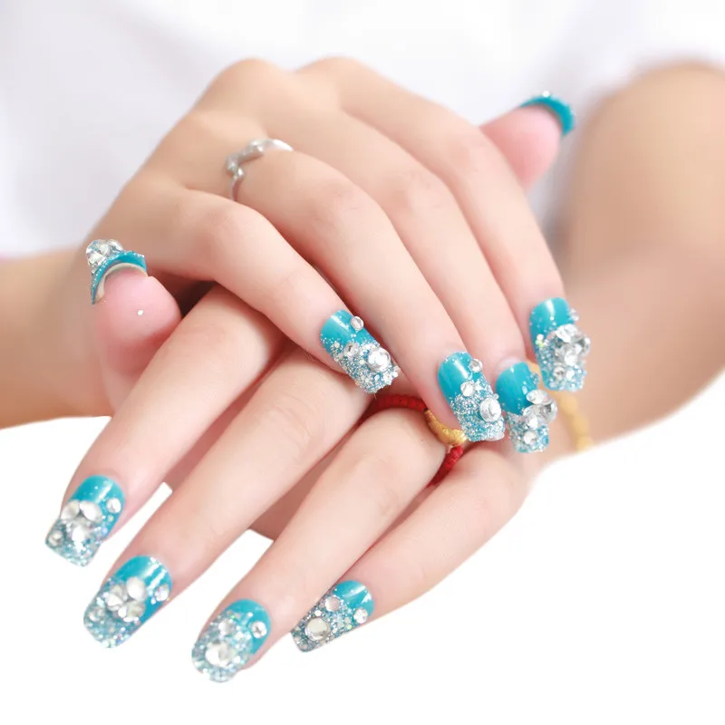 

Nail sticker water set Bride Manicure Set Series Diamond Nail Patch 1 Box 24 Tablets Nail Paste Nails foil 8W2