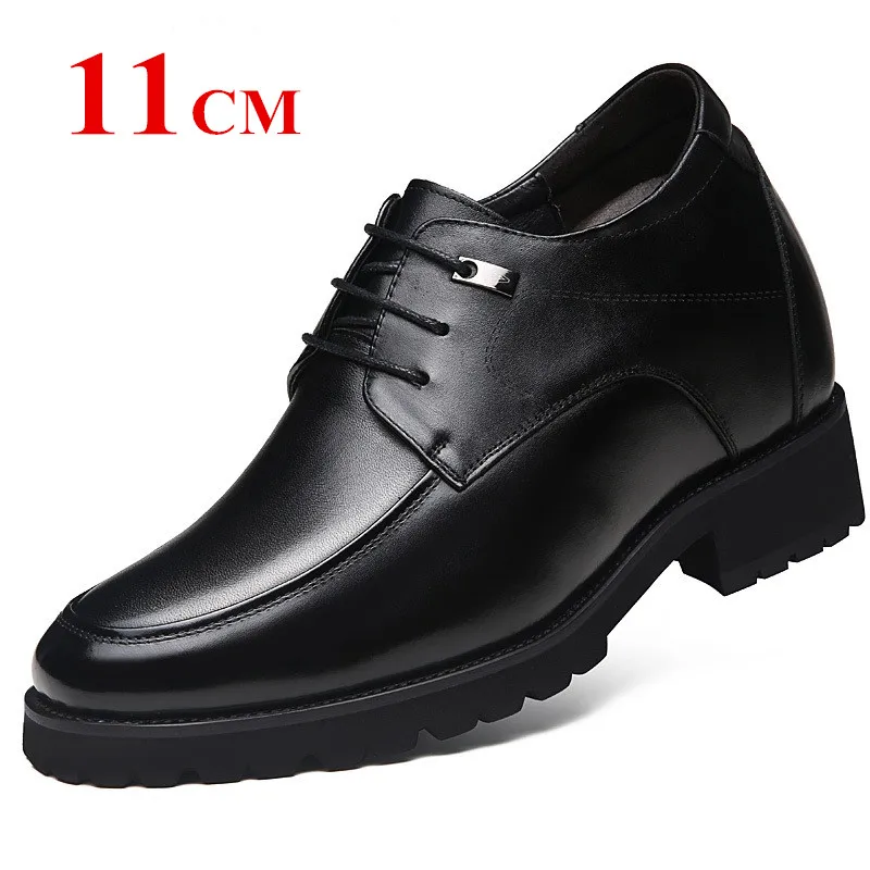 Классические туфли-оксфорды из телячьей кожи, визуально увеличивающие рост, на очень высоком каблуке 4,7 дюйма; визуально увеличивающие рост мужские туфли на каблуке 12 см