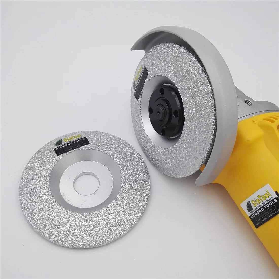 DIATOOL 2pcs Diameter 125mm Vacuum Brazed Diamond Grinding Disc Convex Grinding Cup Wheel all Stone and Construction Material