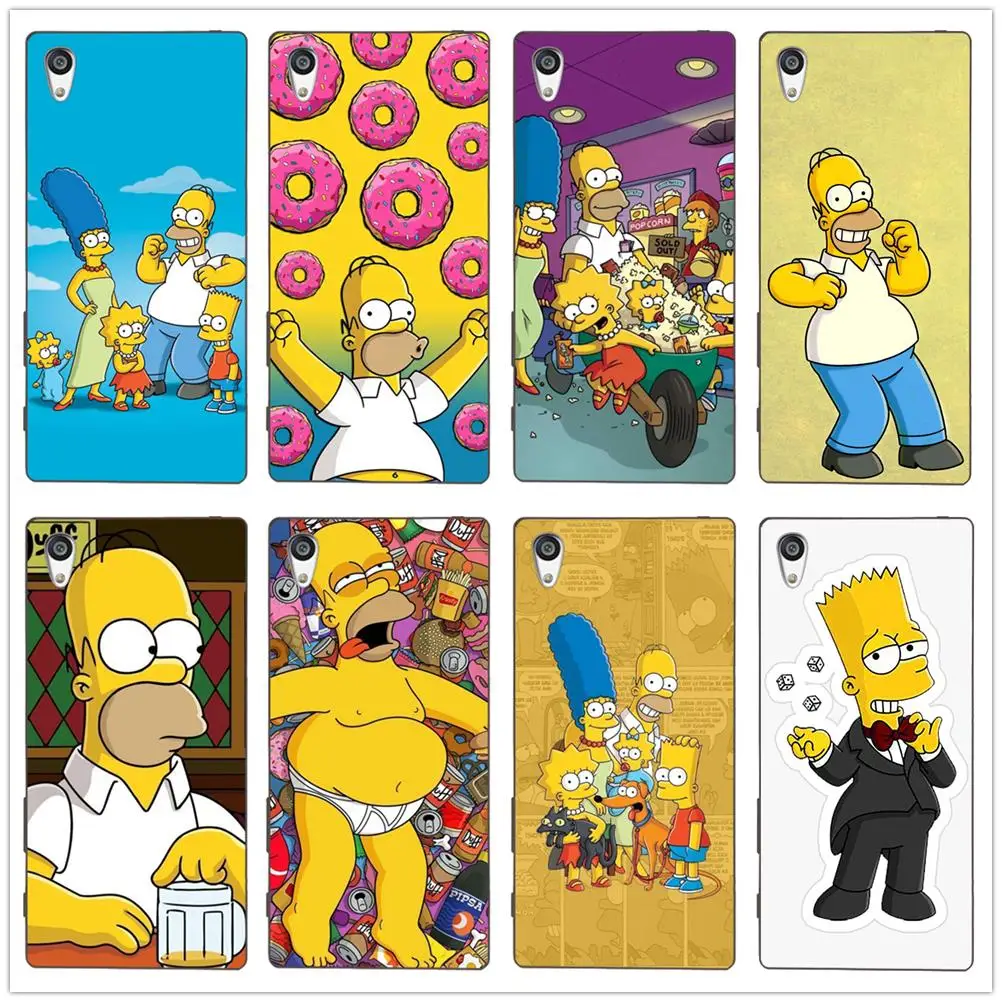 

Homer J.Simpson Silicone TPU soft case back Cover For Sony Xperia E3 E5 M2 4 5 T3 X XA1 XZ Premium shell Coque