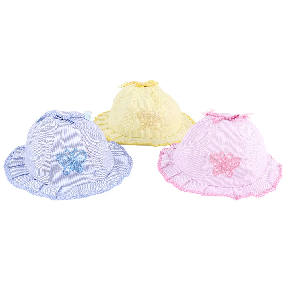 1PC Kids Cotton Blend Baby Hat Caps Bow-knot Infant Sun Hats Baby Butterfly Hat