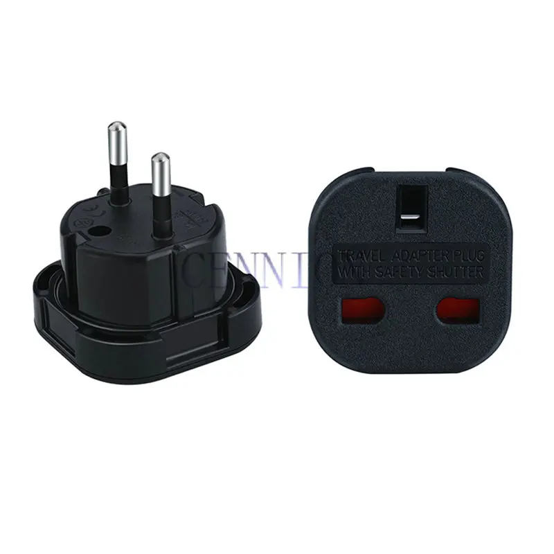 Чистый Медь пройти 10A 240V UK GB в ЕС ЕВРО 2pin Мощность Plug Путешествие адаптер конвертер, печать под заказ, 50 шт в наборе, cn post