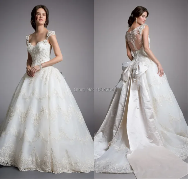 Princess Style Wedding Dresses Ball Gown Tutu Gowns Princess Style Wedding Dresses Ball Gown Tutu Gowns With Bow Liques Bride Dress Cap