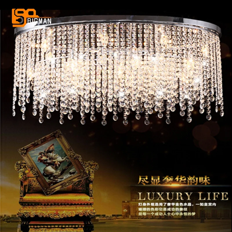 

new design oval chandelier cristal lampe lustre luminaire plafonnier led moderne living room lights