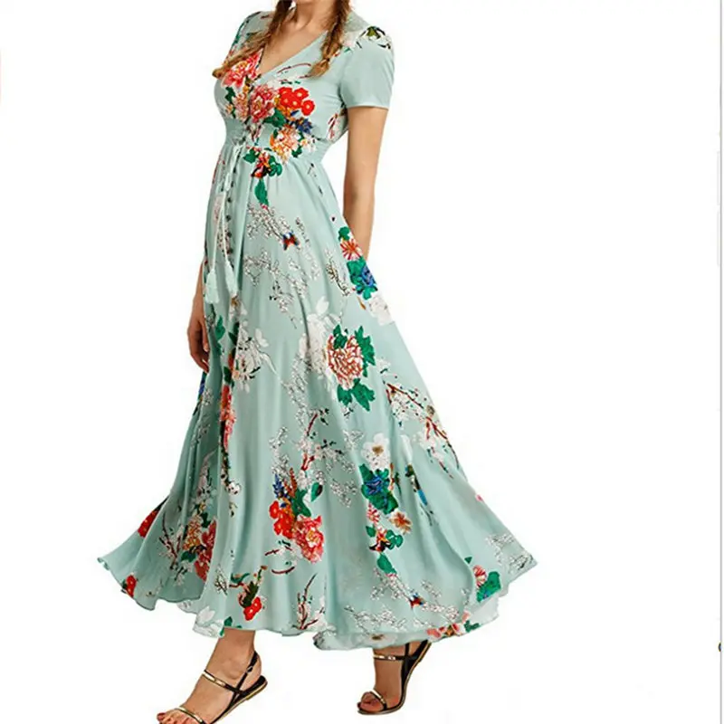 2017 Summer Boho Long Dress Retro Rockabilly 60s Vintage Split Floral Print Flowy Party National Hepburn Bohemian Maxi dresses long-floral-maxi : image 2017 Summer Boho Long Dress Retro Rockabilly 60s Vintage Split Floral Print Flowy Party National Hepburn Bohemian Maxi dresses long-floral-maxi