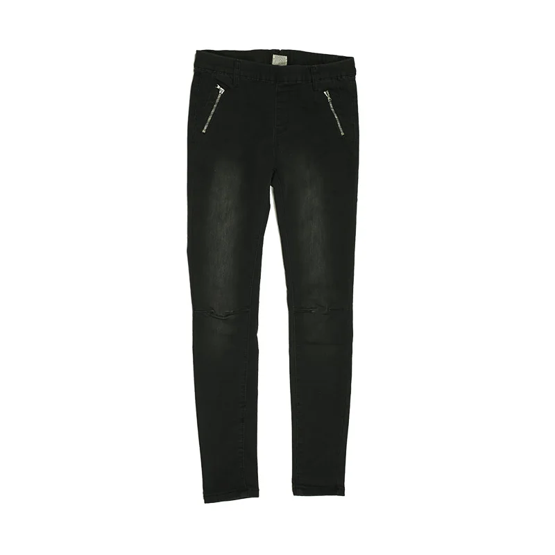 

My will jeans Black zippered bodybuilding pants show high elasticity and tight skin 3D-6335 made in china