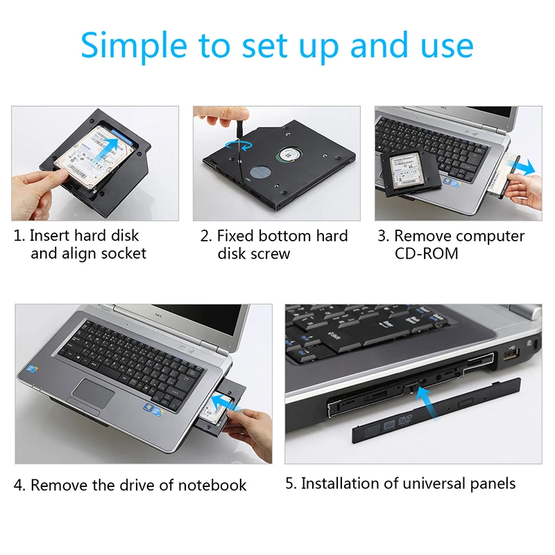 HDD caddy 12 7 мм алюминиевый optibay SATA 2 5 адаптер для DVD дюйма SSD ноутбука|Адаптеры SSD| |