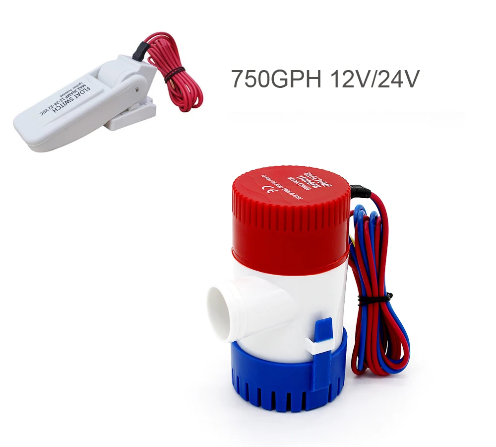 Погружной лодочный Трюмный насос 24V 12V 750GPH водяной с переключателем уровня воды