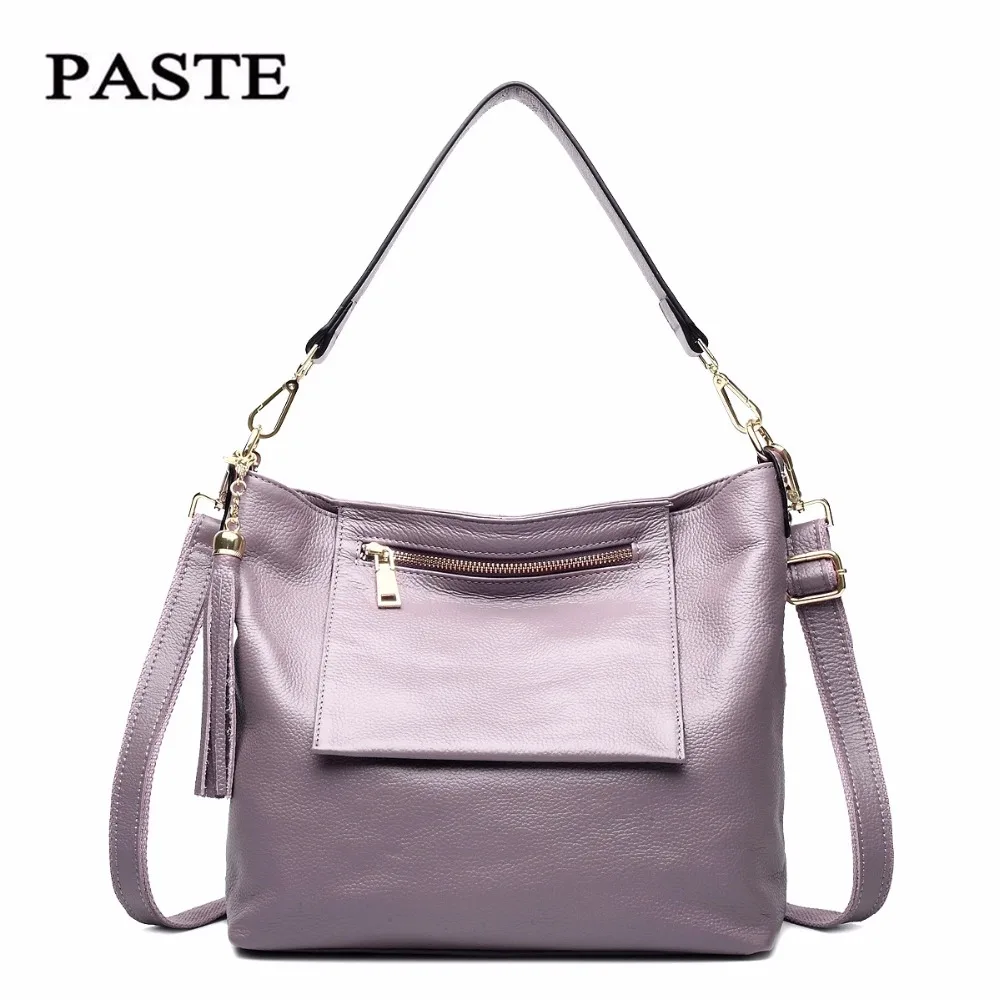 

PASTE Female First layer cowhid Totes Women Shoulder bag Leather Messenger Bags fashion Satchel bag Handbags Crossbody bags