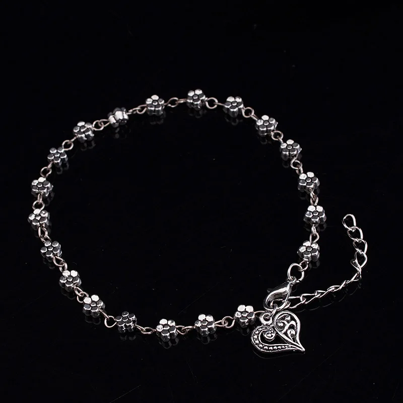 Tibetan Silver Anklet For Women ankle chains silver anklet bracelet beads anklet fashion accessories cubic zirconia anklet