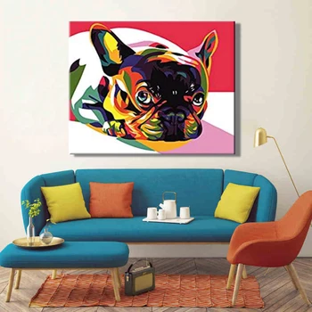 

paint by number art painting by numbers dog Be riotous with colour abstract Lovely Bedroom decorative hanging painting manual