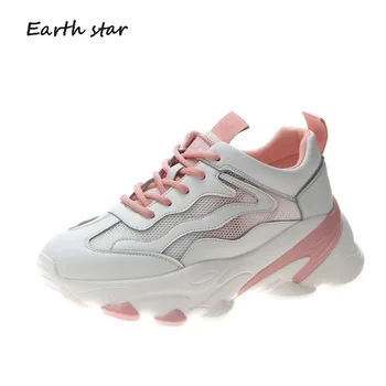 

Casual Shoes Chunky Sneakers Women zapatos de mujer Ladies White footware Breathable Summer Brand chaussures femme Patchwork