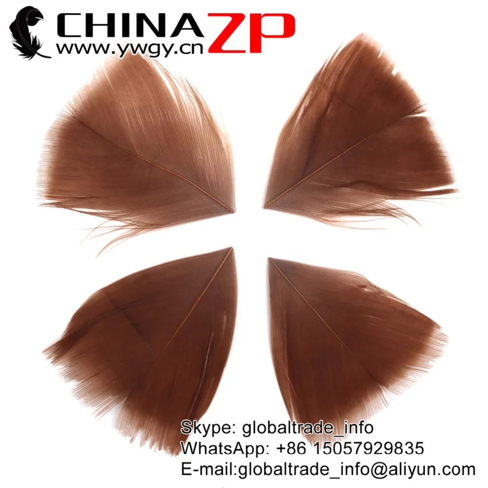 

CHINAZP Factory 3~7cm 100Pcs/lot High Quality Dyed Light BrownTurkey Feathers Petal Trimmed Wholesale for Craft