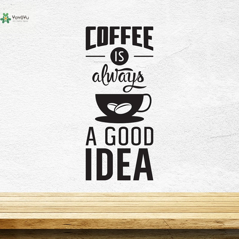 YOYOYU Wall Decal Coffee Good Idea Cup Kitchen Wall Sticker Pub Cafe Vinyl Wall Decoration Art DIY Poster YO145 YOYOYU Wall Decal Coffee Good Idea Cup Kitchen Wall Sticker Pub Cafe Vinyl Wall Decoration Art DIY Poster YO145