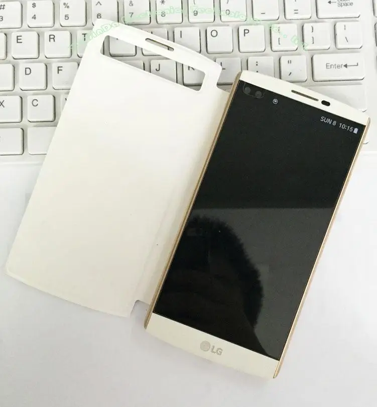 Для LG V10 лучшее качество Быстрый Чехол Официальный Смарт вид откидная Обложка на заднюю панель из искусственной кожи для LG V10 NO: LGV1