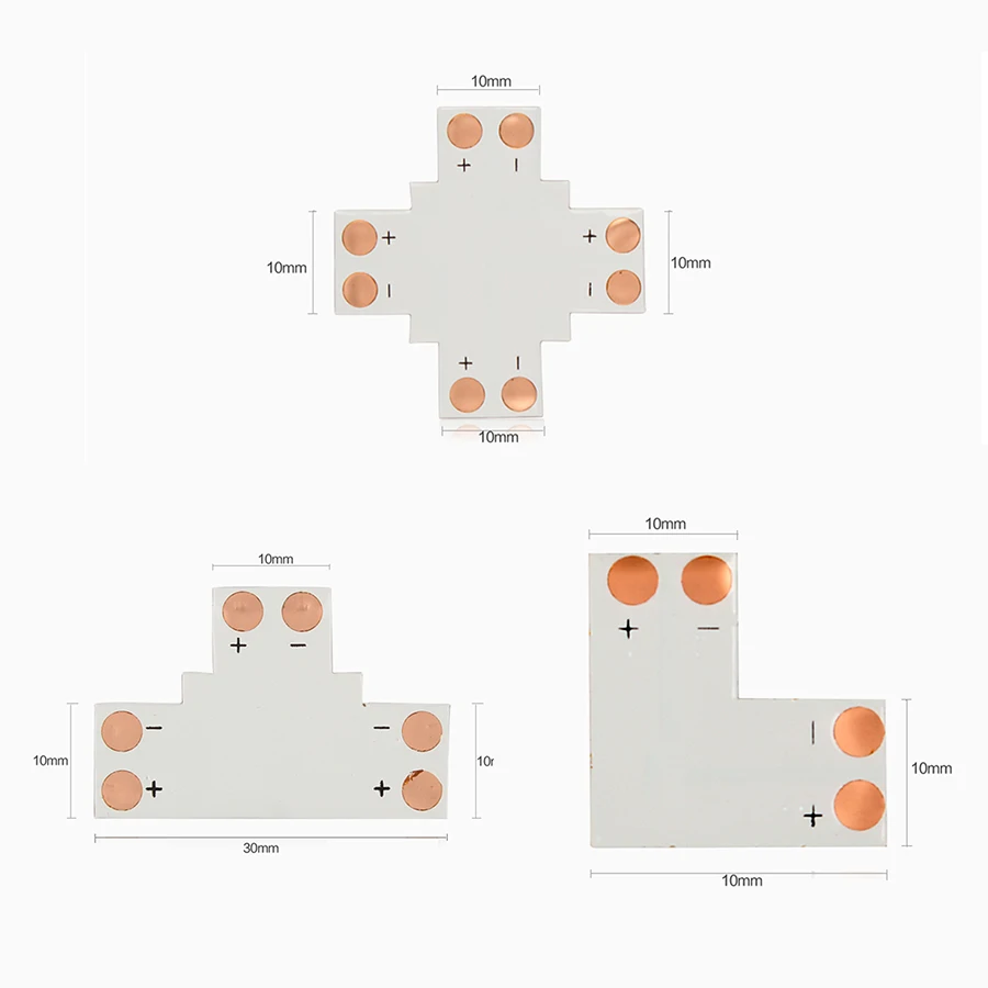 

2pcs 10MM 5050 LED Monochrome Light with FPC Board 3528 Solderless Connector for DIY Repair Cable to LED Light ec