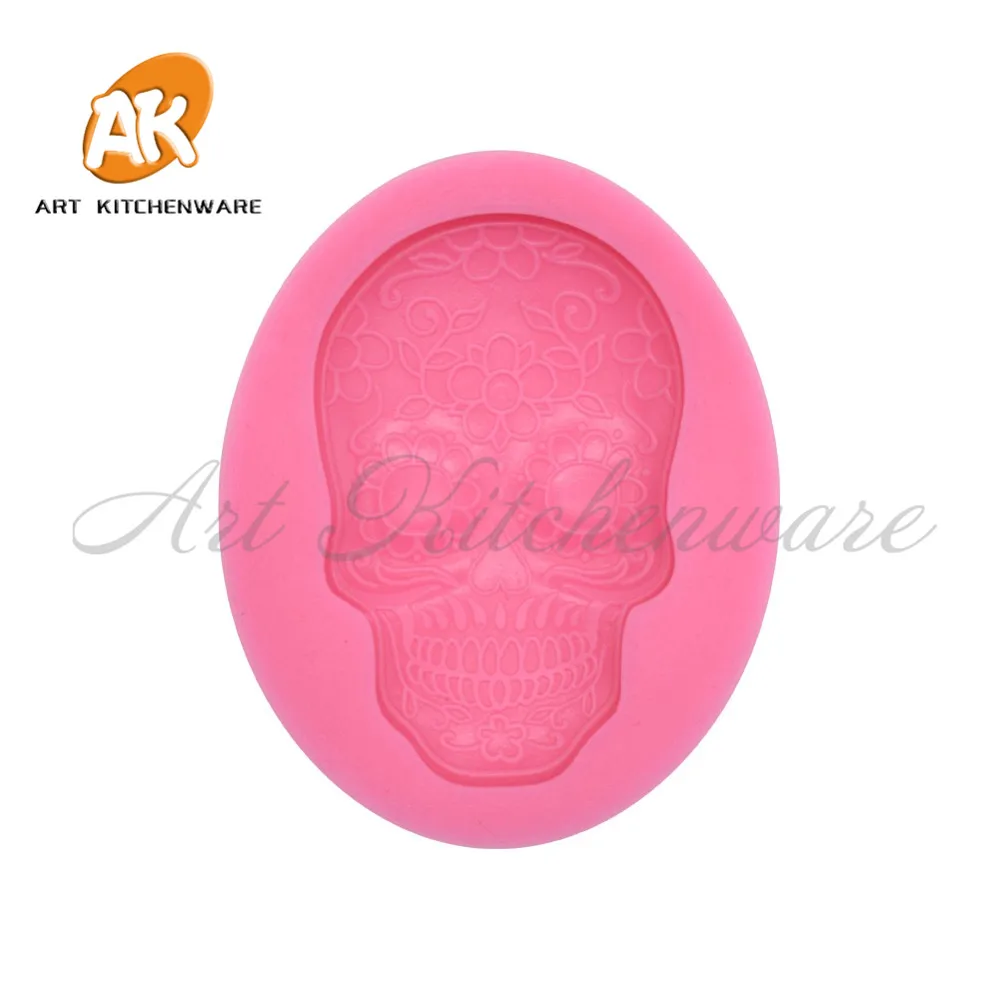 

Halloween Skull Cookie Mold Fondant Silicone Cake Mold Cupcake Decoraions Pastry Baking Tools Bakery Chocolate Soap Mould SM-881