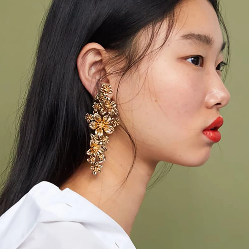 

JUJIA Classic Metal Tassels Drop Earrings for Girl Gold Color Flowers Stars Wedding Dangle Earrings For Women Party Christmas Gi
