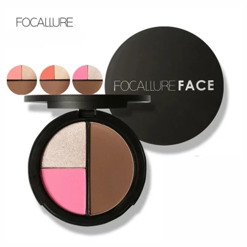FOCALLURE 3 Colors Shimmer Bronzers and Highlighters Blush highlight