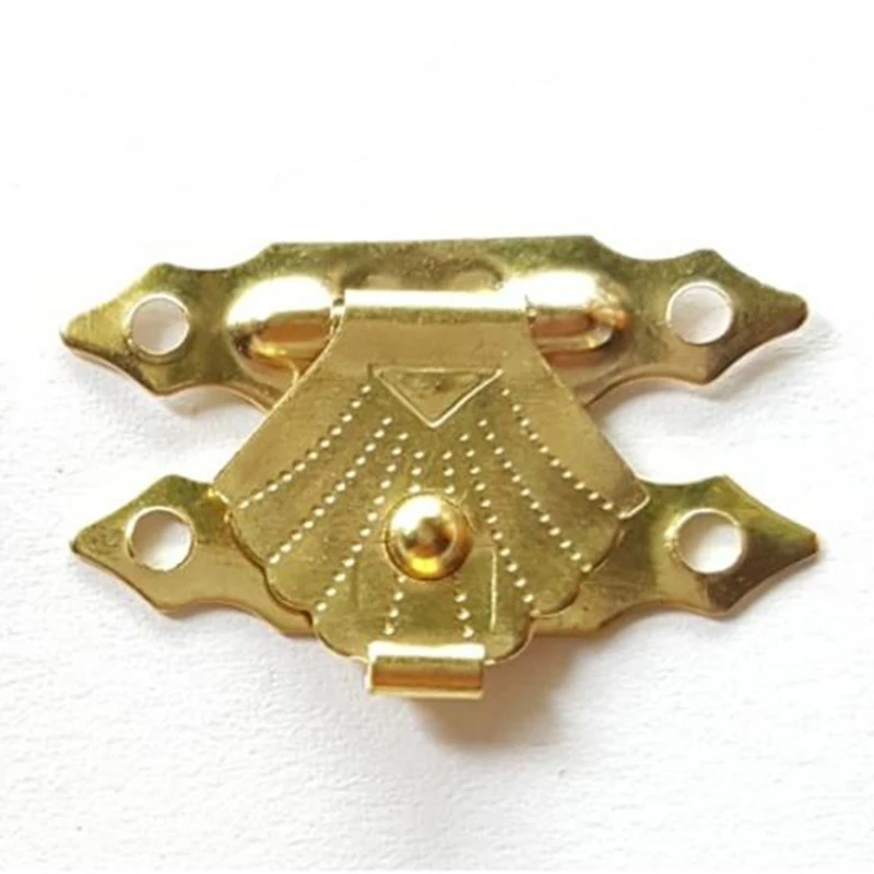 100pcs 18*29mm Brass Gold Bronze Latch Hasp Clasp Buckle Hook Small