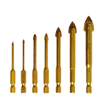 

7pc Ceramic Tile Glass Drill Bit 1/4 Inch Hex Handle Kit 3-12mm For Chuck Bit