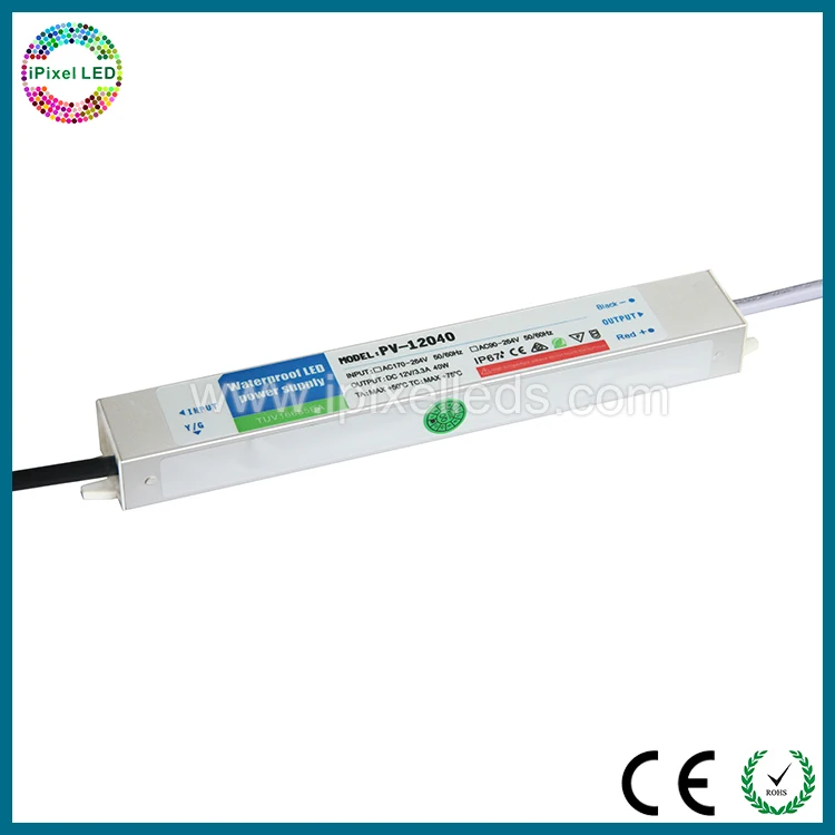 IP67 250 Вт одиночный выходной источник питания постоянного тока 12В 24В светодиодный