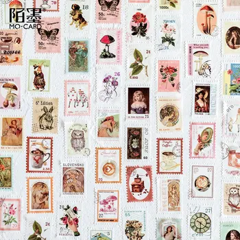 

Travel Series Vintage Flower Plants stamp European Retro character Decoration Washi Tape DIY Diary Scrapbooking Masking Tape