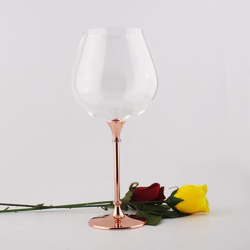 hot sale 680ml wine glasses set with rose gold stemin Wine Glasses