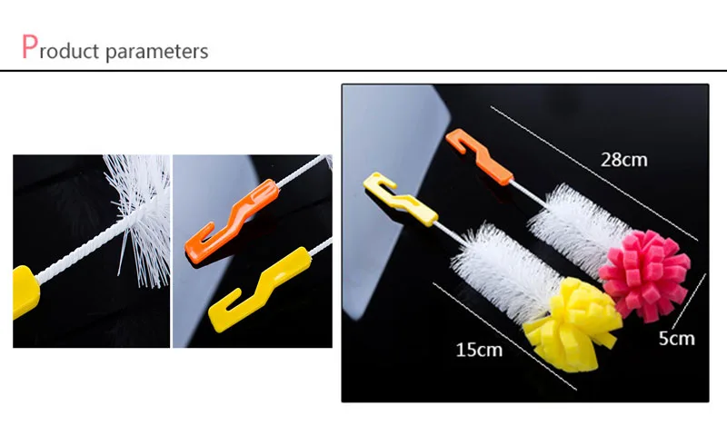 5 шт. длинная ручка бутылка щетка очиститель стеклянная бутылка для воды чистящие средства бутылочка для кормления Чистящая щетка двойной
