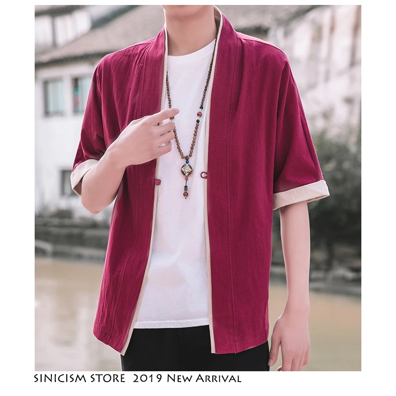 

Sinicism Store 2019 Mens Cotton Linen Trench Coat Streetwear Male Vintage Casual Jacket Chinese Style Men Jacket Oversize