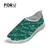FORUDESIGNS/Повседневные кроссовки на платформе; женская обувь на плоской подошве с рисунком математики; удобная Осенняя обувь из сетчатого материала для женщин