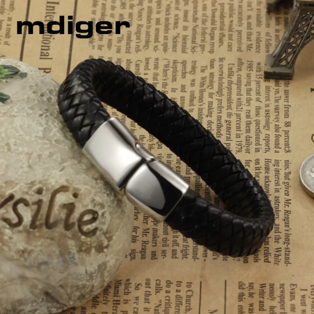 

Mdiger Mixed 3 PCS/LOT Rock Bracelets Black Weave Leather Bracelet for Men Fashion Bracelets Bangles Best Gift for Men Accessory