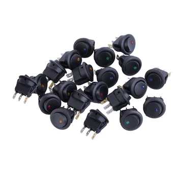 

20pcs LED Dot Light 12V Car Auto Boat Round Rocker ON/OFF Toggle Switch
