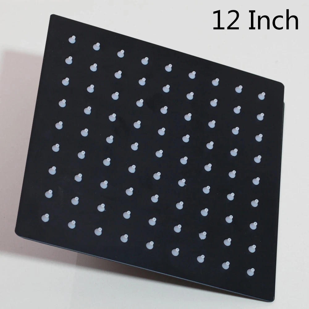 KEMAIDI черная душевая головка " 10" 1" 16 дюймов романтическая душевая рукоятка для ванной душ дождевая душевая квадратная душевая головка душевой шланг - Цвет: Square 12 inch