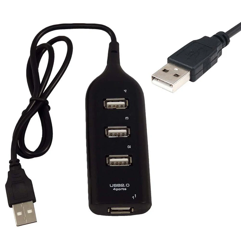 4 порта USB 2 0 зарядное устройство сплиттер адаптеры для компьютера ПК Кабельный