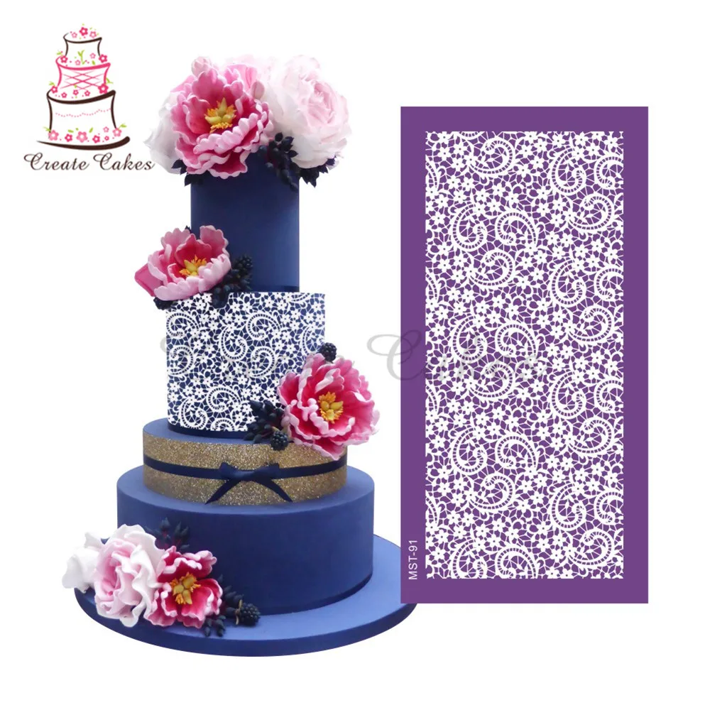 

Fashion Lace Cake Stencil Mesh Stencils For Wedding Cake Border Stencils Fondant Mould Cake Decorating Tool Cake Mold