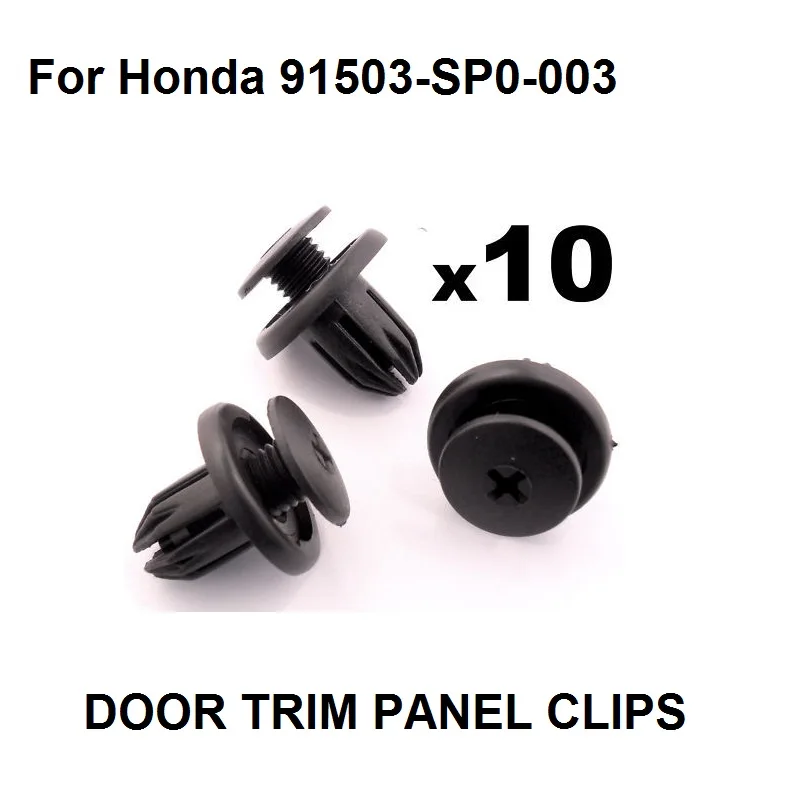 

10x For Honda 91503-SP0-003 Bumper, Grille, Sideskirt, Undertray etc Plastic Trim Panel Clips
