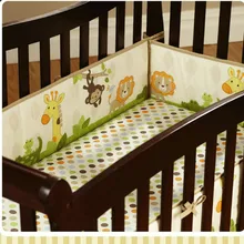 Buy Animal Print Cotton Thickening Soft Baby Crib bumpers Breathable for Newborn Safety Fence baby Crib Bumpers Bedding Accessories Free Shipping