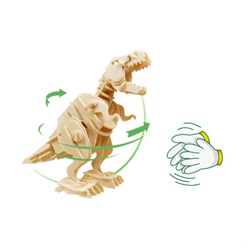 

DIY Assembly Walking Animals Wooden Toys 3D Dinosaur Puzzle Game Sound Control Dinosaur Toys for Children Adult educational toys