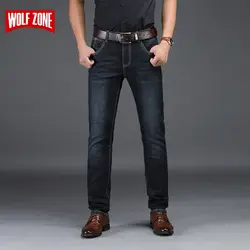 Модные эластичные джинсы Для мужчин известный бренд осень-зима узкие Для мужчин s джинсы брюки Бизнес Повседневное джинсовые брюки Для