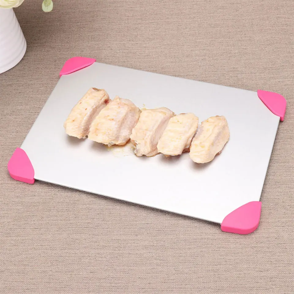 Defrost Tray With Protective Foot Pad High Quality Aluminium Defrosting Board Fast Safe Thawing Frozen Meat Food Kitchen Tools Defrost Tray With Protective Foot Pad High Quality Aluminium Defrosting Board Fast Safe Thawing Frozen Meat Food Kitchen Tools