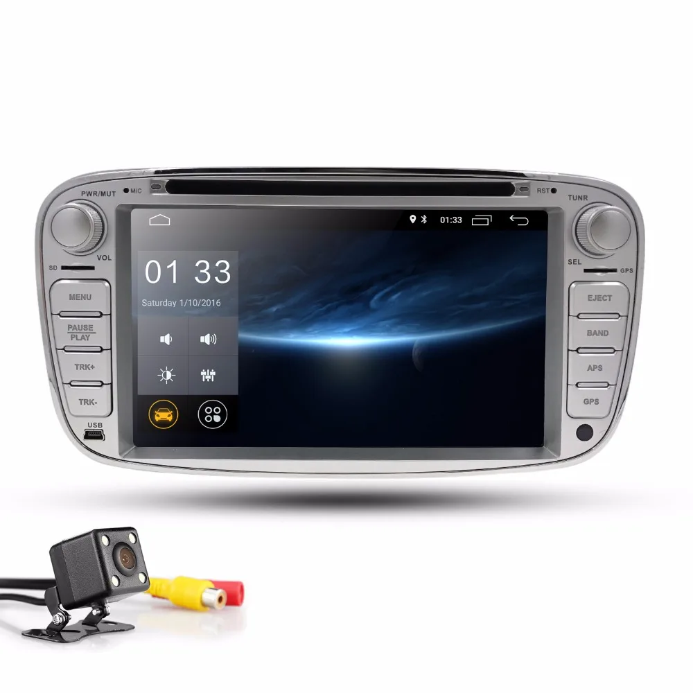 Top Android 9.0 Car Multimedia Player GPS 2 Din Car DVD for Ford Focus 2/Kuga 2/S-MAX/Mondeo 4/C-MAX/Galaxy WIFI IPS Screen DAB+TPMS 1