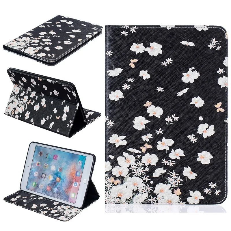 Cute Bear Pig Wallet Case For  Ipad Mini 4 Case Kids Beautiful Butterfly Flower PU Leather Stand Pocket Tablet Cover Case 7 (8)