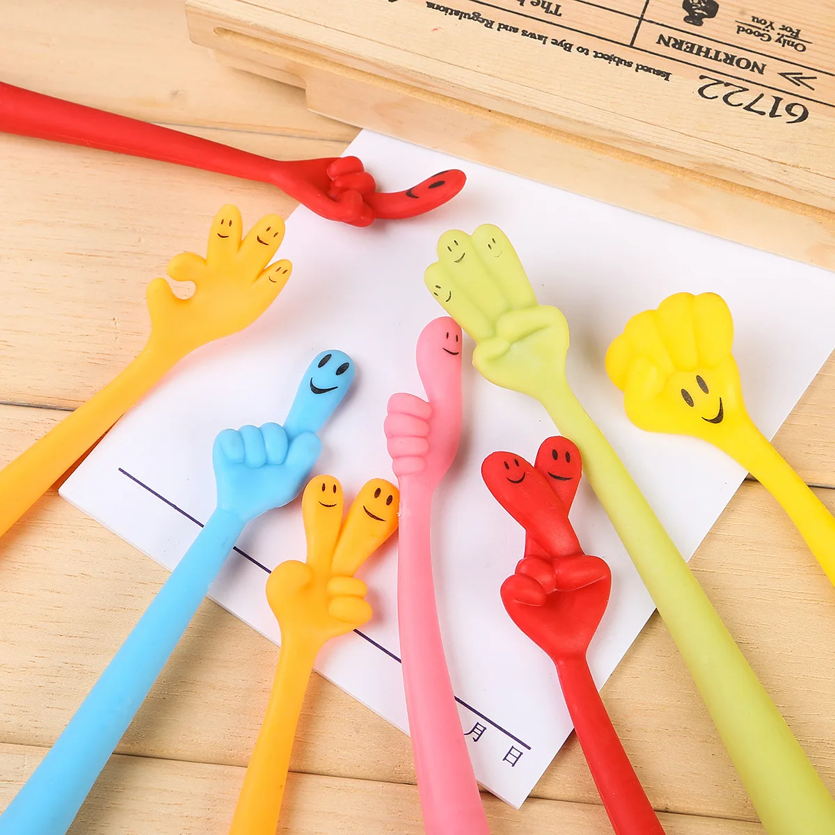 Creative Hand Shape Bending Ballpoint pen Student Cute Cartoon Finger Pen Office Writing Stationery School Gift Supply 5 pcs/lot