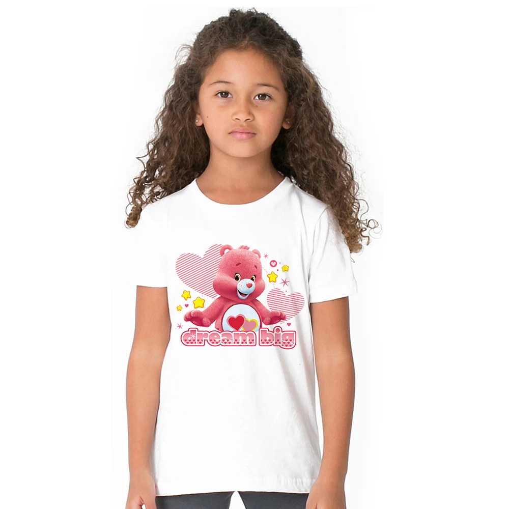 

Care Bears Kids Girl T Shirt Pink Funny Bear Toddler T-shirt Children Summer Clothes Baby Tops Tees Share Grumpy Cheer Bear