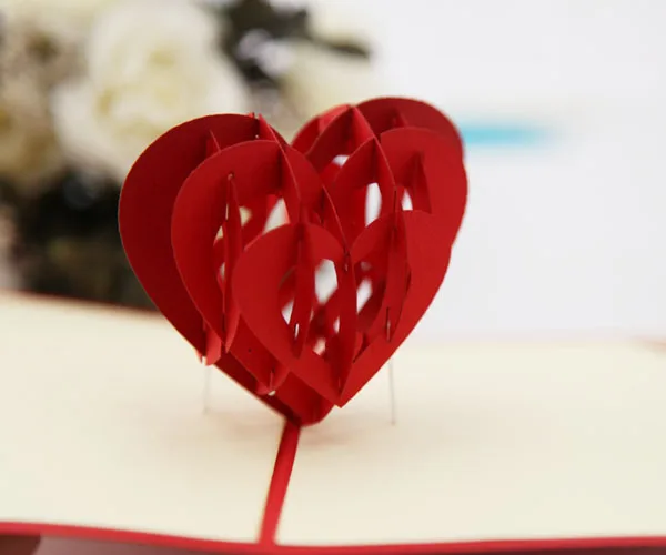 Romantic Valentines Love Heart Laser Cut 3d Pop Up Wedding