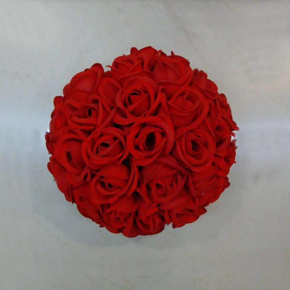10'' Pack of 10 Pure Red color Free shipping 25cm artificial silk Rose