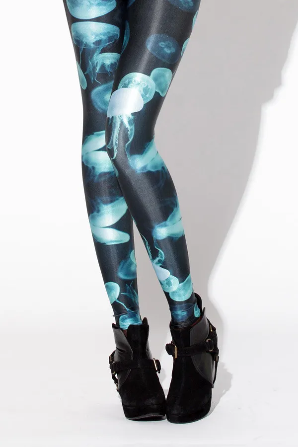 Women Colorful Universe Leggings jellyfish Space Painted Pants