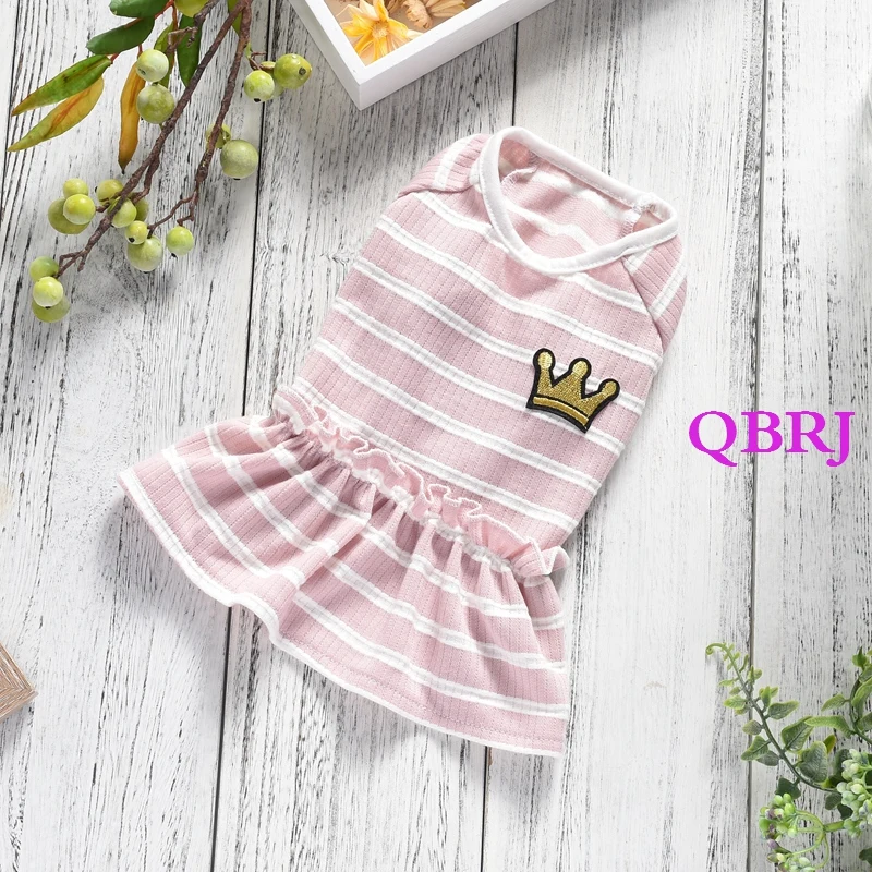 

Striped Dog Dress Pet Clothes Summer Luxury Wedding Little Small Animals Cat Princess Tutu Sweet Skirt For Yorkshire Chihuahua
